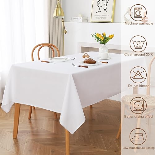 Miniatura 10 de UFRIDAY Mantel redondo blanco de 60 pulgadas