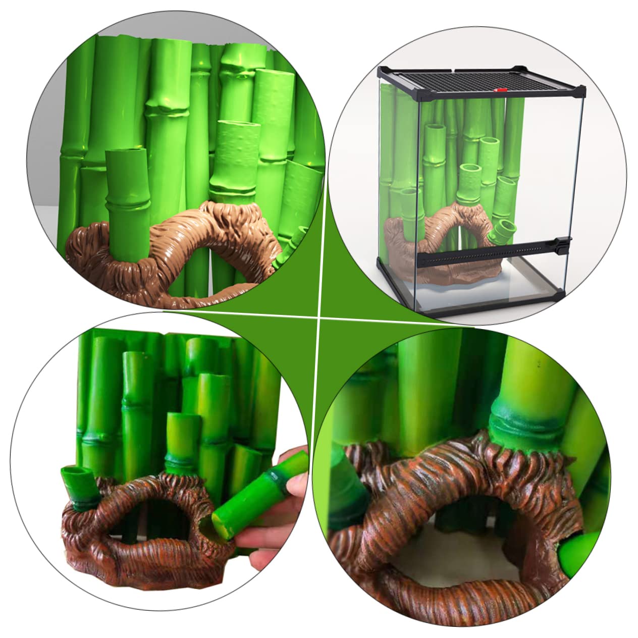 3D Bambus Rückwand für Aquarium aus Kunstharz mit Realistischer Harz Landschaftsgestaltung für Aquarien als Aquarium Ornament und Zubehör für Fischlandschaften Zufällige Farbe