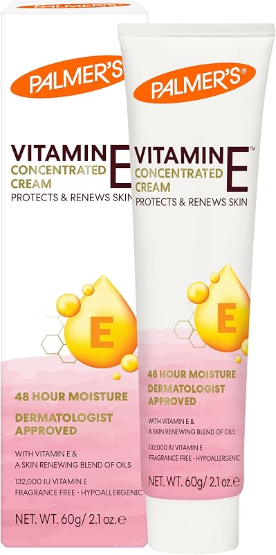 Crema concentrada para manos y cuerpo con vitamina E (2.1 onzas) | Protege y renueva la piel seca y dañada con vitamina E altamente concentrada para una piel más sana y de apariencia más joven, humectación durante 48 horas