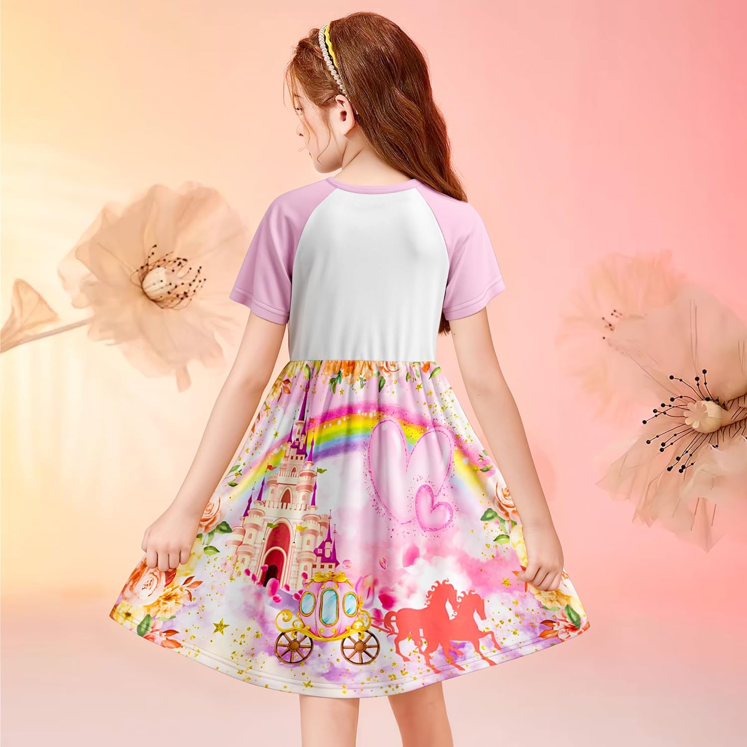 LQSZ Girls Nightgowns Princess Pajamas 3-10 Years Nightdress for Toddler Kids Sleepwear Short Sleeves Night Dress - Image 3