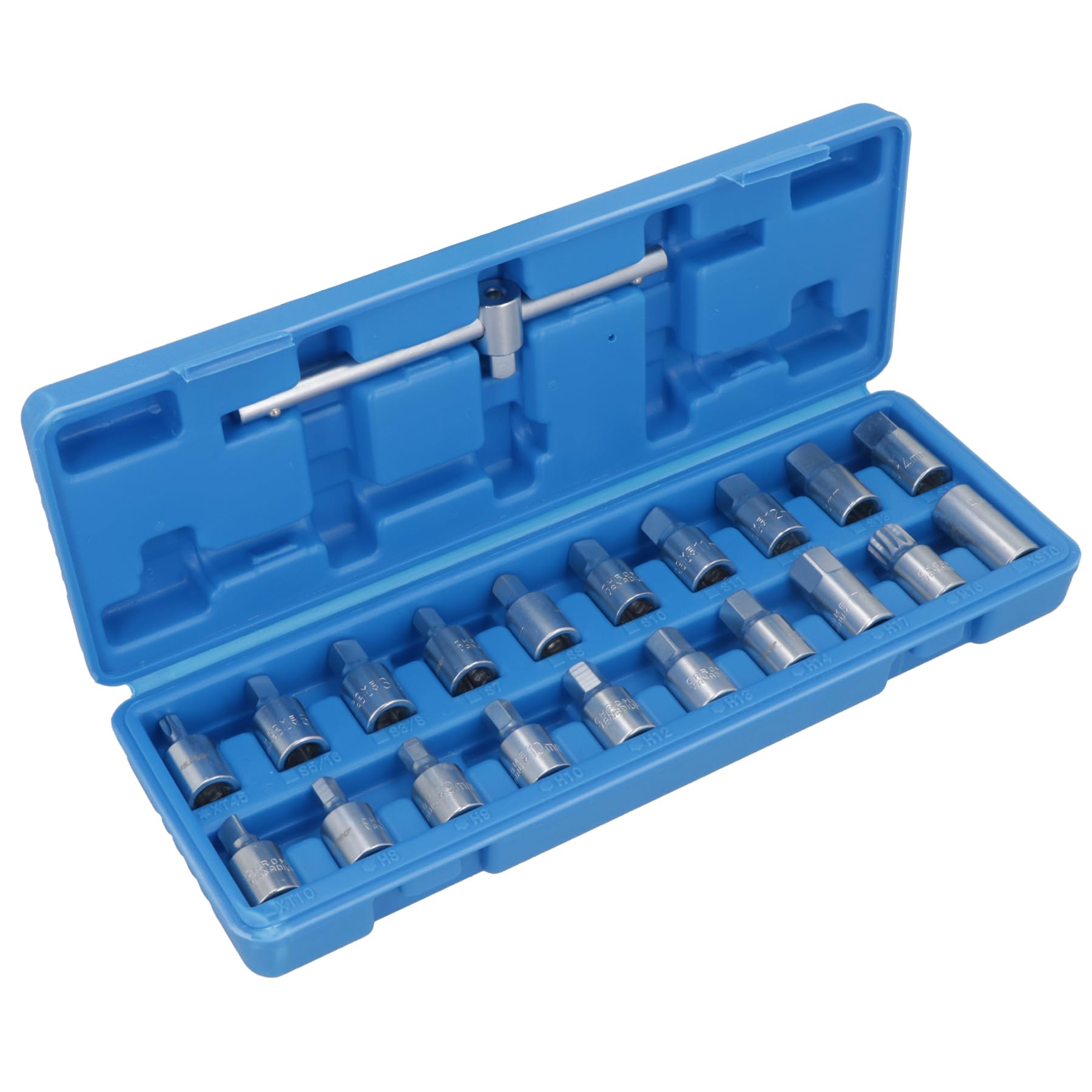 AB Tools 3/8" Drive Master Drain Sump Plug Key Set for Engines Gear Boxes 21pc Kit