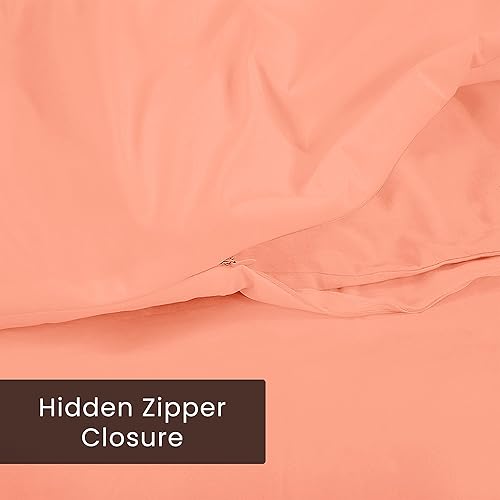 Miniatura 7 de ROYALE LINENS Funda de edredón coral tamaño individual Fundas de edredón de 2 piezas Cierre de cremallera 1 funda de edredón individual de 68 x