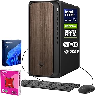 2025 OmniDesk Business Next Gen AI Desktop PC, Intel Core Ultra 7 265, NVIDIA GeForce RTX 5060, 32GB DDR5 RAM, 1TB SSD, HDMI, DP, KB & Mouse, Win 11 Pro, Bundle with Adata 512GB External SSD
