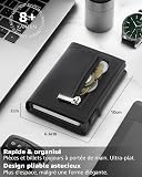 TEEHON Men's Leather Wallet with Magnetic Closure, Card Holder with RFID Blocking, Small Men's Card Holder Wallet for Credit, Bills and Coins with Gift Box, All Seasons, Black/White, 11 x 6.6 x 2 cm - 2