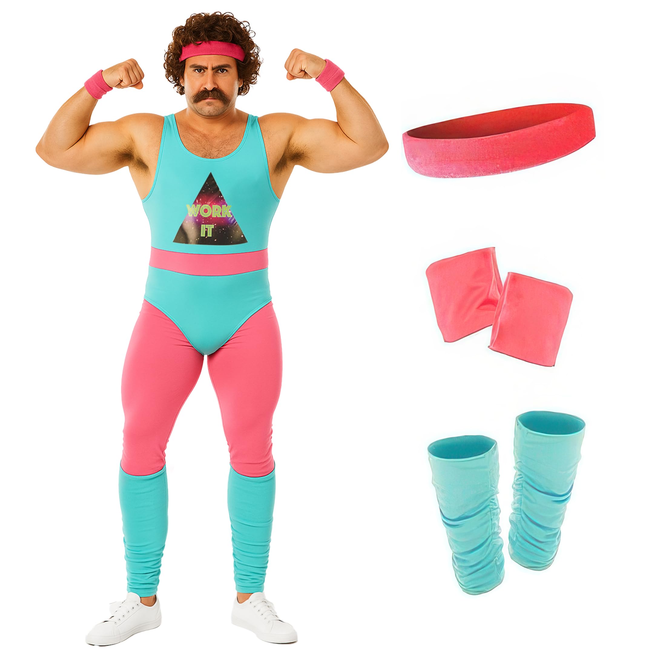fun shack80s Exercise Costumes For Men, 80s Workout Costumes, Retro Fitness Outfits For Men, 80s Gym Attire
