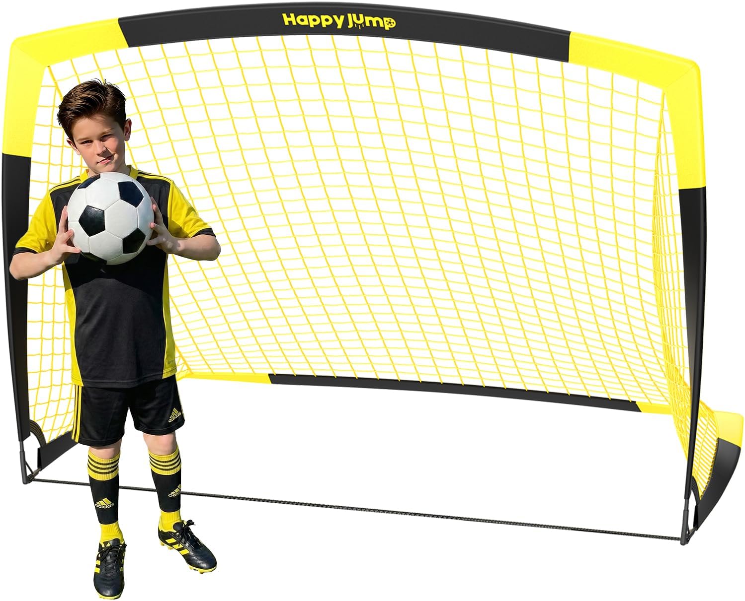 Happy Jump 7x5 FT & 5x3.6 FT Portable Soccer Goal for Youth Players Ages 6–14, Large-Frame Design Built for Long-Term Development, Easy Setup for Backyard, Park or School Training