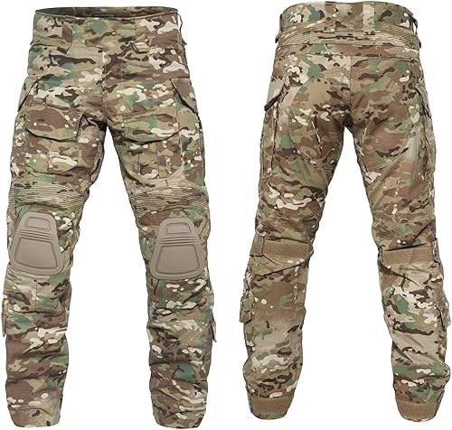 Miniatura 2 de YEVHEV Pantalones de combate G3, pantalones tácticos, ropa militar, ropa de camuflaje, equipo de paintball con rodilleras para hombre