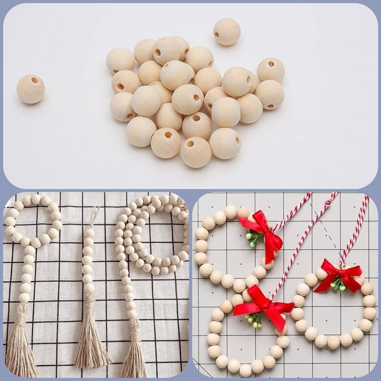 300 Stück Holzperlen Weiß, 10 Mm Durchmesser, 3 Mm Loch – Bastelset Zum Auffädeln Für DIY Schmuck & Deko