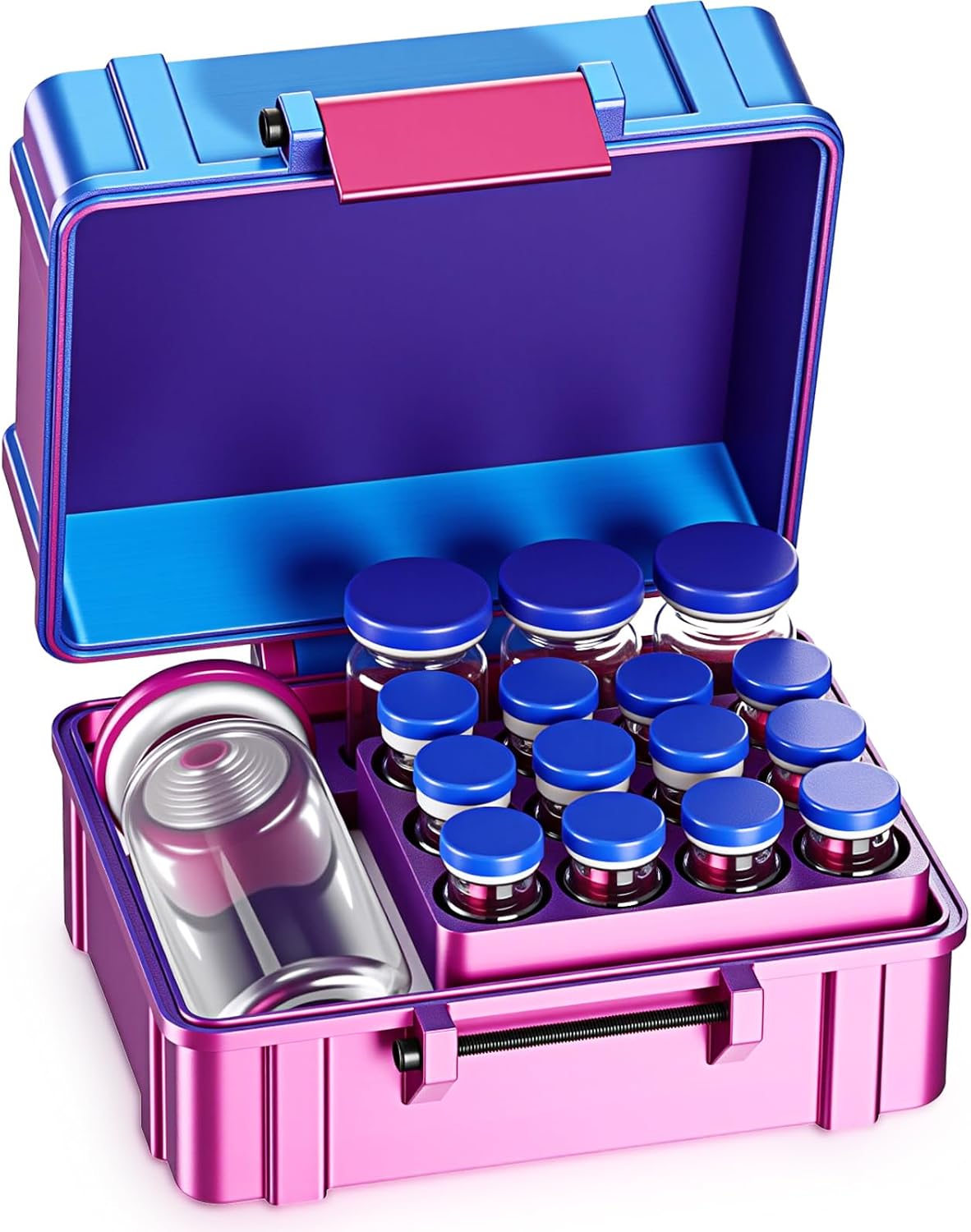 Peptide Vial Case 12 x 3 ml+3 x 10 ml+1 x 30 ml Bac Water Insulin Guard Storage Protector Vial Holder for Fridge Cooler Travel Kits Organizer