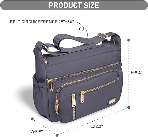 Miniatura 3 de NPBAG Bolso cruzado para mujer, bolso de hombro, bolso tipo mensajero, bolsillos de moda, impermeable y con múltiples bolsillos