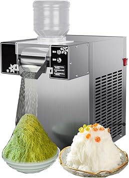 Small Snowcone Slushie Maker, Commercial Snowflake Ice Maker, Snowflake Ice Shaver, Ice Maker 132lb/24 Hours, Adjustable Speed for Restaurants, Supermarkets, Cafes