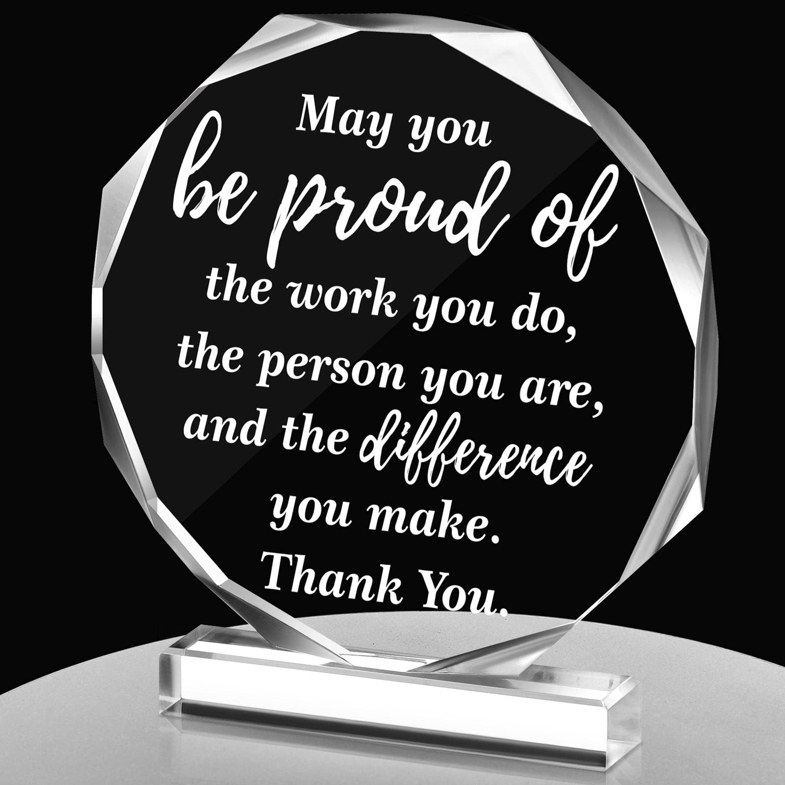 Yinder Elegant Nonagon Thank You Gift for Women Appreciation Teacher Coworker Office Leaving Job Farewell Gift Appreciation for Boss Nurse Day School Assistant Counselor Staff Friends Decor