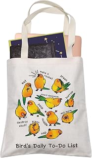 Sun Conure Lover Gift Bird's Daily To-Do List Shopping Bag Parrot Owner Reusable Bag