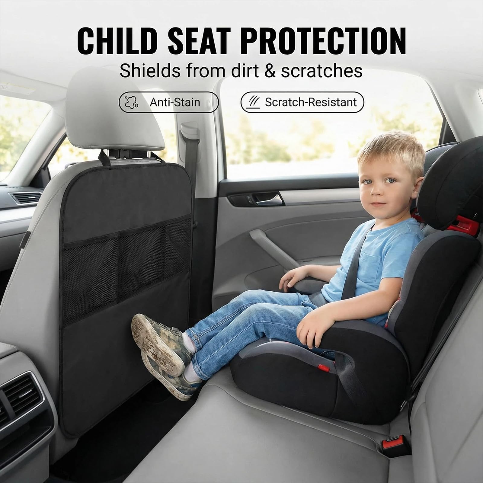 VoxelTek 2 Piezas Protector Asiento Coche 45x60 cm Alfombrilla antipatadas Oxford Impermeable, fácil Instalar/Limpiar para sedán/SUV — view 6
