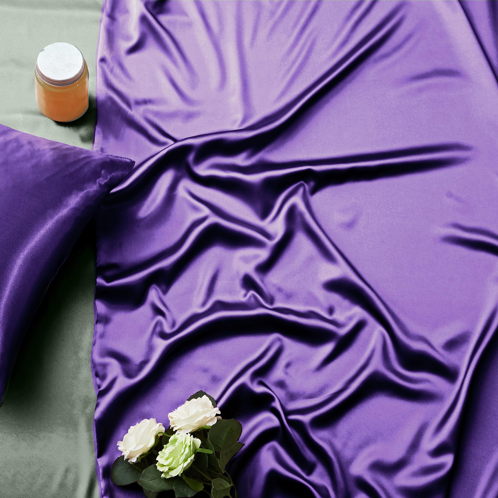 Amazon｜Manyshofu 6点 ダークパープル 布団カバーセット クイーン