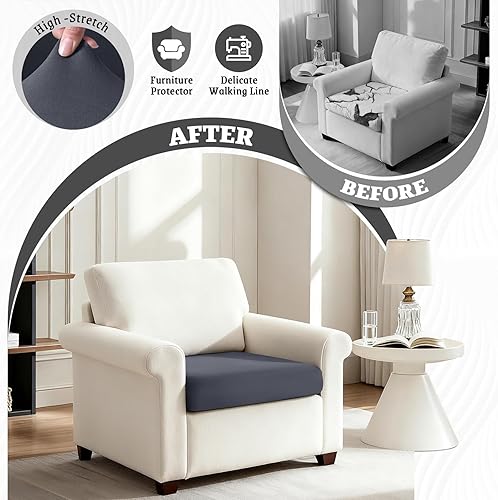 Miniatura 2 de KinCam Fundas de cojín para sofá, fundas elásticas para sofá seccional, funda de sofá para sofá en forma de L, fundas de sofá lavables (1 funda para