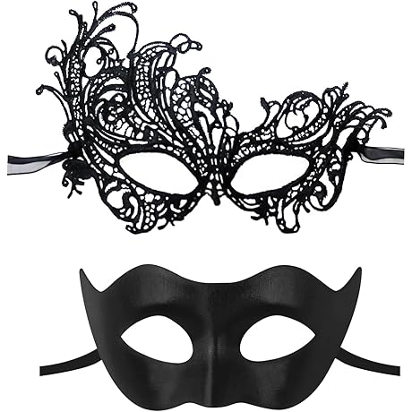 Plain Black Masquerade Mask for Couples - A Must-Have Accessory for Venetian Halloween Costumes