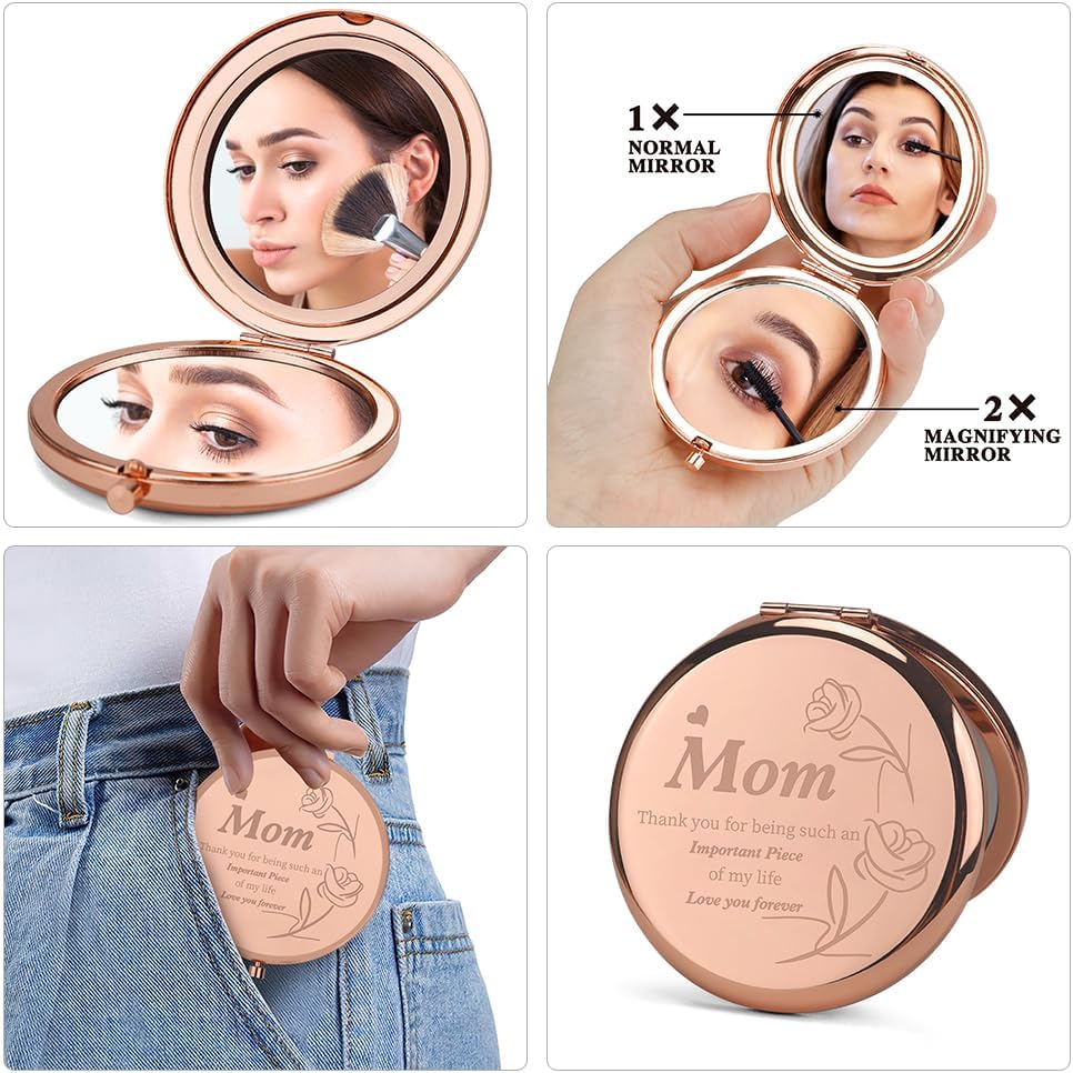 Mom Gifts,Mothers Day Thank You Best Birthday Valentines Small Thoughtful Meaningful Engraved Useful Ideas Travel Bonus Unique Practical for Mom from Daughter Son,Makeup Mirror - Image 2