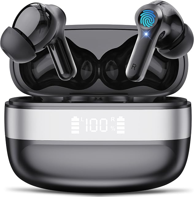 Auriculares Inalámbricos Bluetooth con Carcasa y Pantalla LED