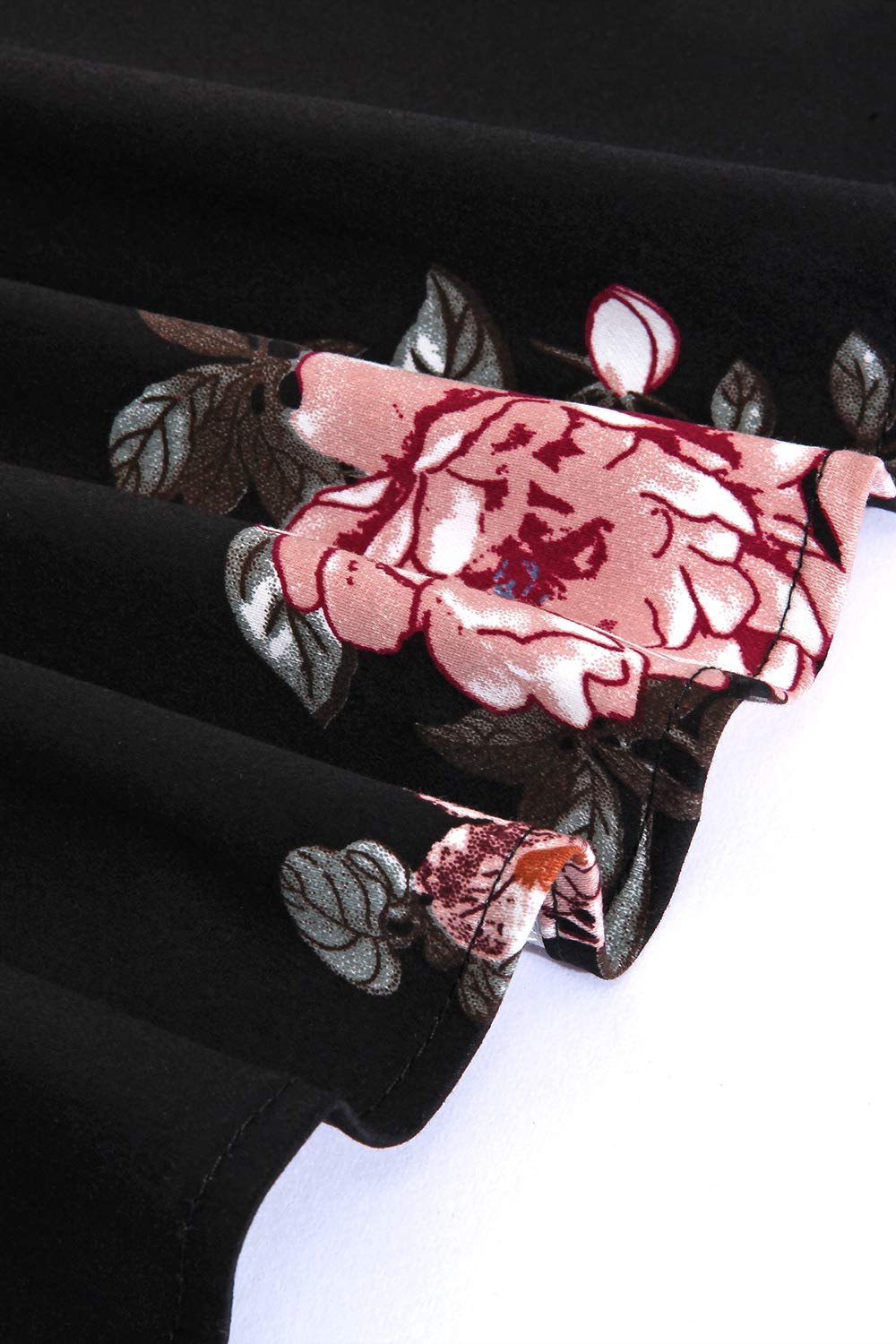 AXOE Robe Vintage Femme Fleurie Années 50 avec Dentelle | Haut Extensible Ajusté et Jupe en Coton, Léger, Sans Manches, Coupe Au Genou pour Cocktail, Mariage, Cérémonie, Réception