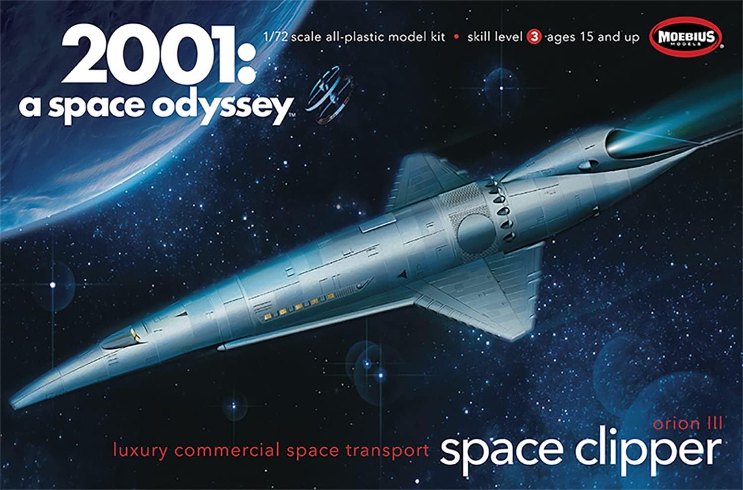 Mobius Model MOE2001-11 Space Journey Orion Space Clipper, 1/72 Scale, Plastic Model, Molded Color