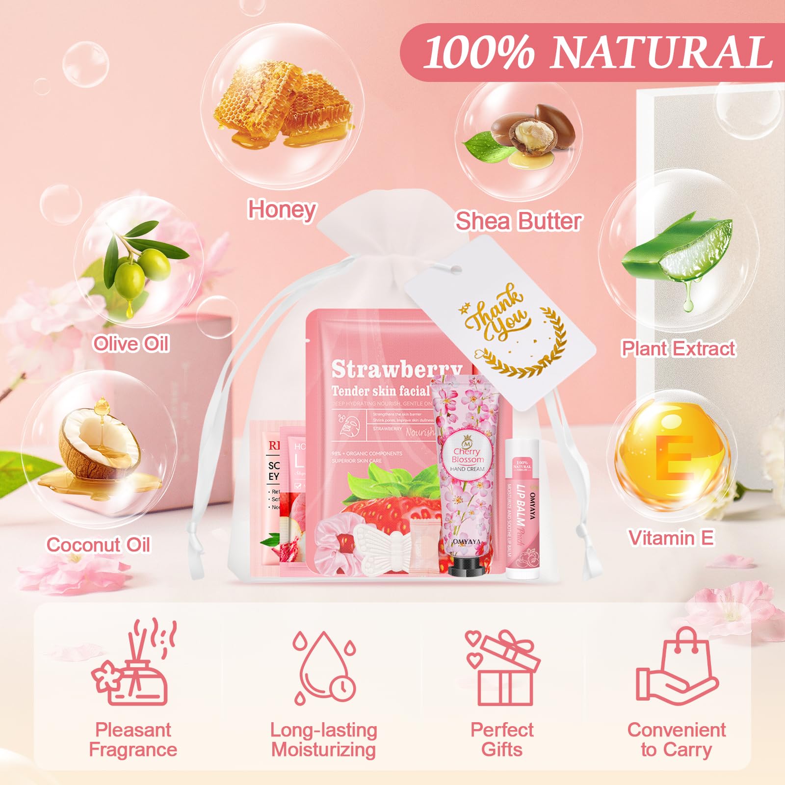 100Stück Geschenkset für Frauen Hautpflege, Beauty Skincare Set für Mädchen | Spa Party Geschenke Mit Gesichtsmasken, Handcremes, Lippenbalsam, Augenpads, Lippenmaske, Spa-Übernachtungsparty-Zubehör