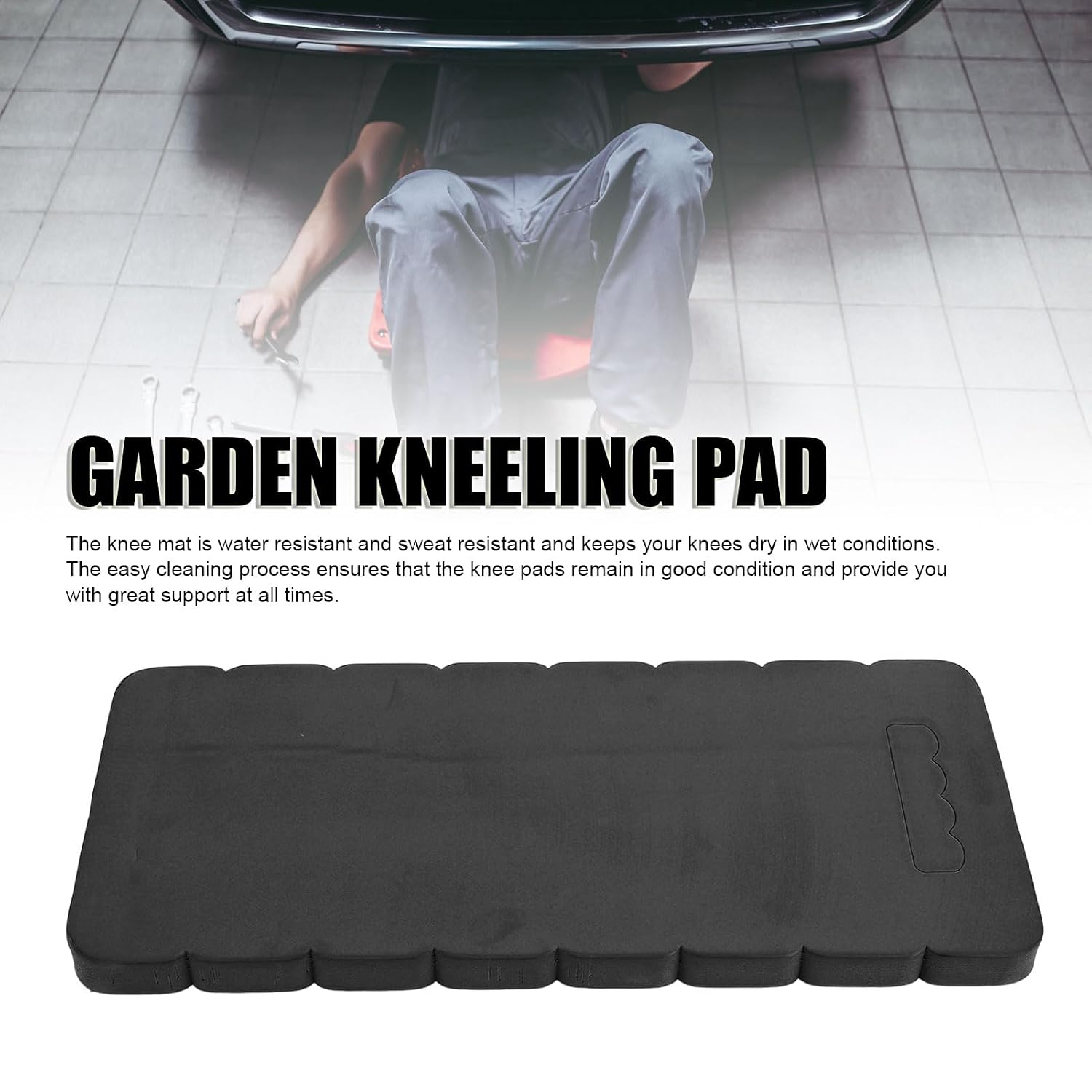 Garden Kneeling Pad, Lightweight Thick EVA Foam Knee Pad 17.9 X 8.27 X 0.98 Inch, Kneeling Mat for Work, (Black)