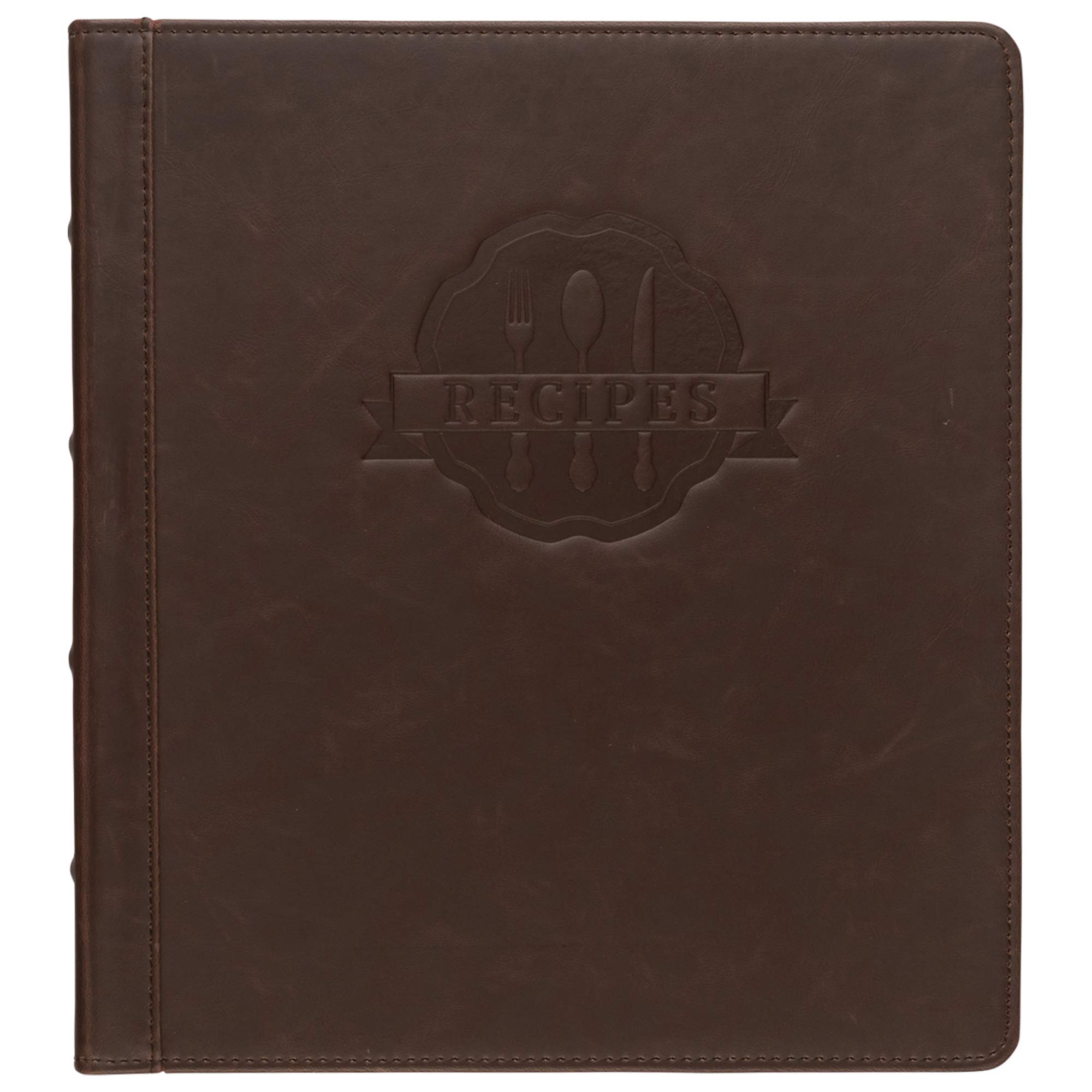 Samsill Recipe Binder 8.5x11, 3 Ring Recipe Book Binder to Hold All Your Recipes and Recipe Cards, Family Recipe Binder Bold Design (1", Brown Utensil