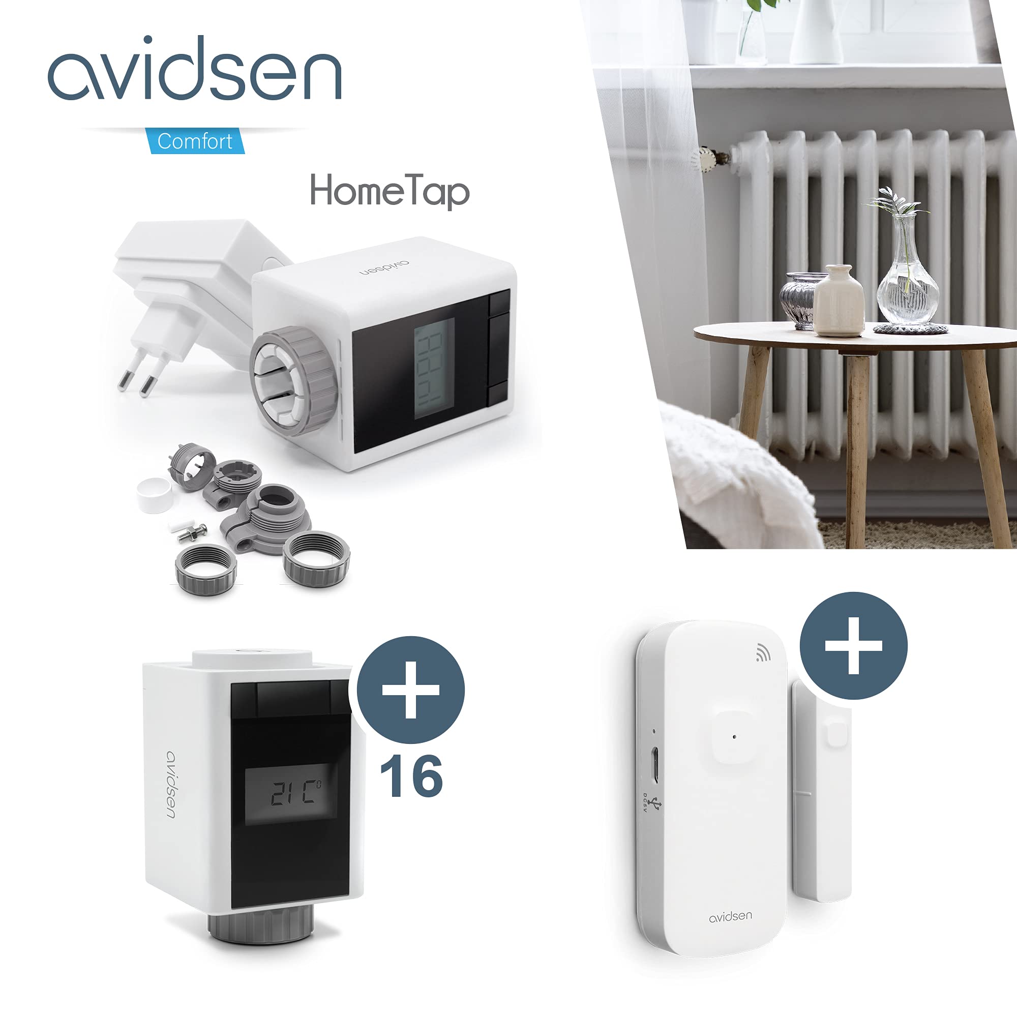 Avidsen Heizkörperthermostat Starter‑Set inklusive WLAN