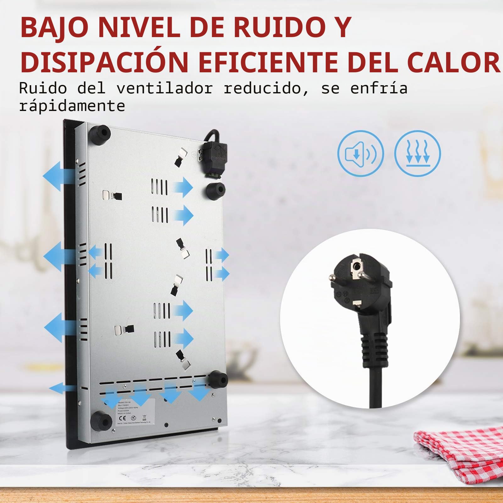 Placa vitrocerámica con 2 fuegos,placa de 2 fuegos,mesa de cocción vitrocerámica,2 fogones – (3200 W, autarkic, táctil, temporizador, vidrio-cerámica)– 2 Zona New