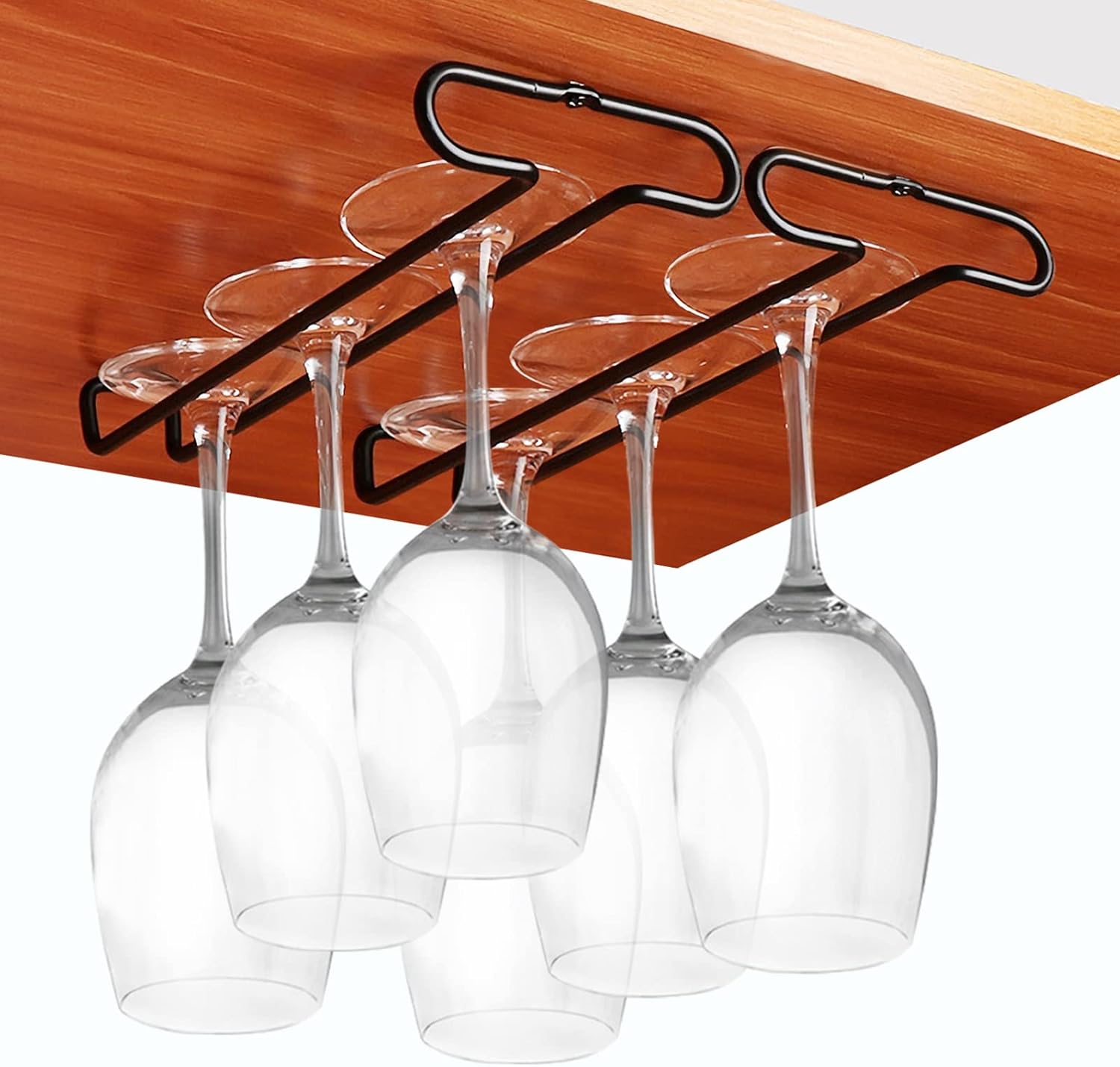 GeLive 10 Inch Under Wine Glass Rack Stemware Holder Glass Storage Hanger Organizer for