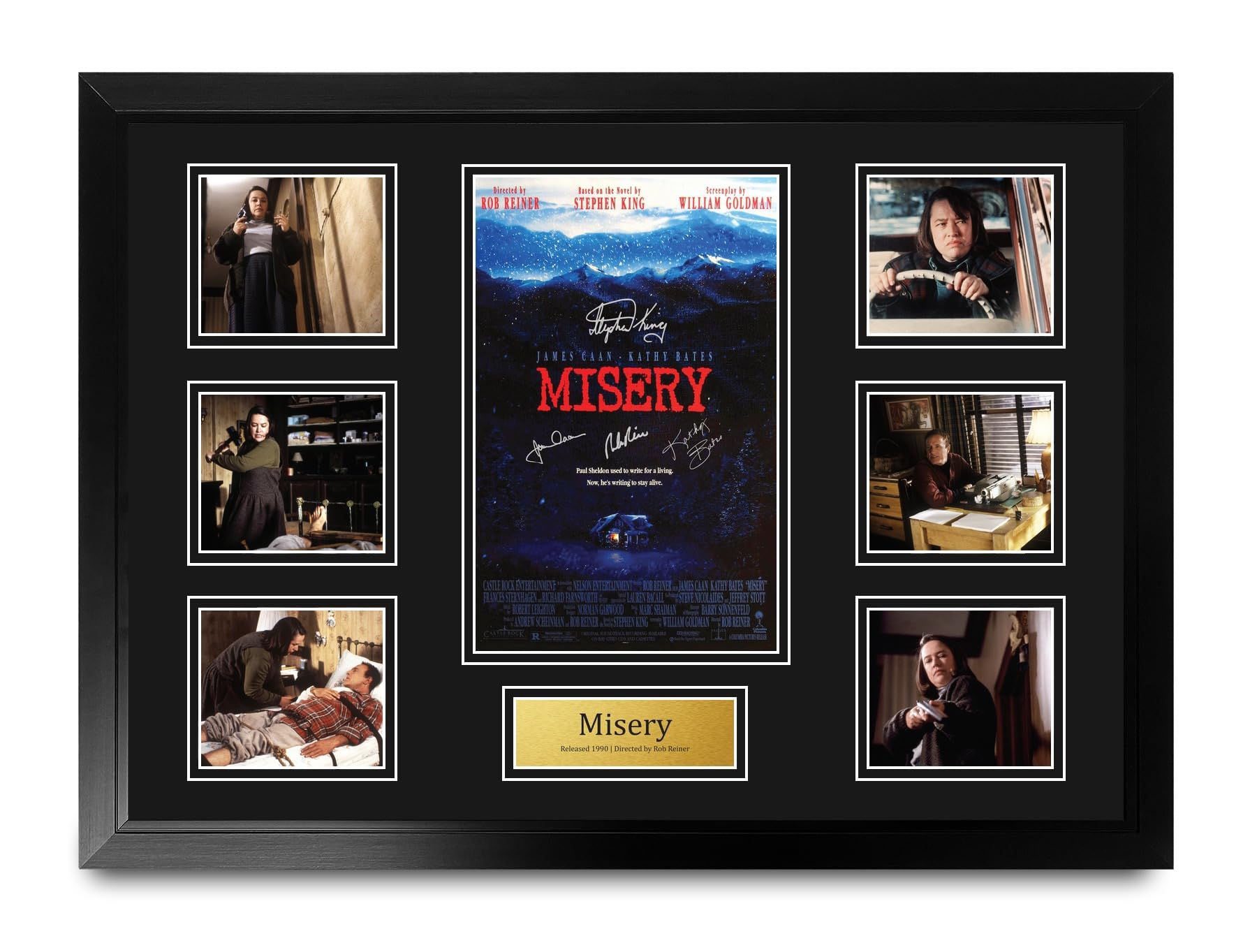 HWC Trading Misery Podpisany Plakat Filmowy A2 Deluxe w Ramie