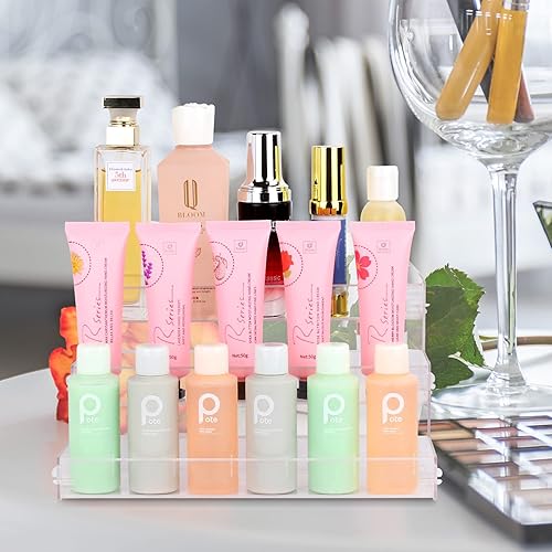 Miniatura 3 de ELEGANTLIFE Estante de especias de 3 niveles, no necesita herramientas y sin pegamento acrílico penetrante, montaje a presión, estante de especias,