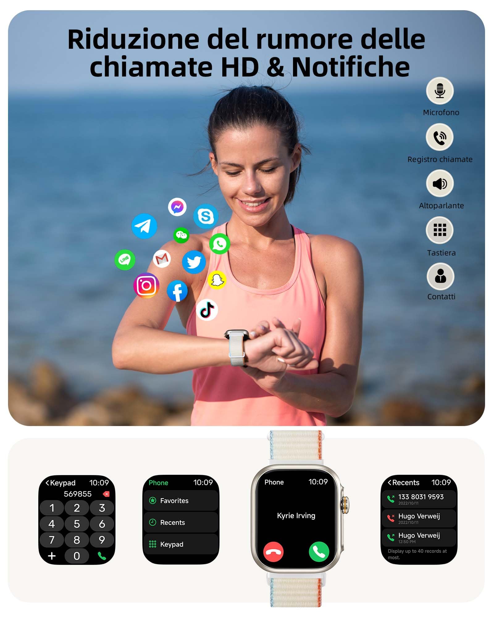 Parsonver Smartwatch Uomo Donna con GPS Integrato, Chiamate Bluetooth | Orologio Impermeabile 30M per Nuoto, Fitness Tracker con Frequenza Cardiaca, Sonno, Compatibile Android iOS, Argento Stellare