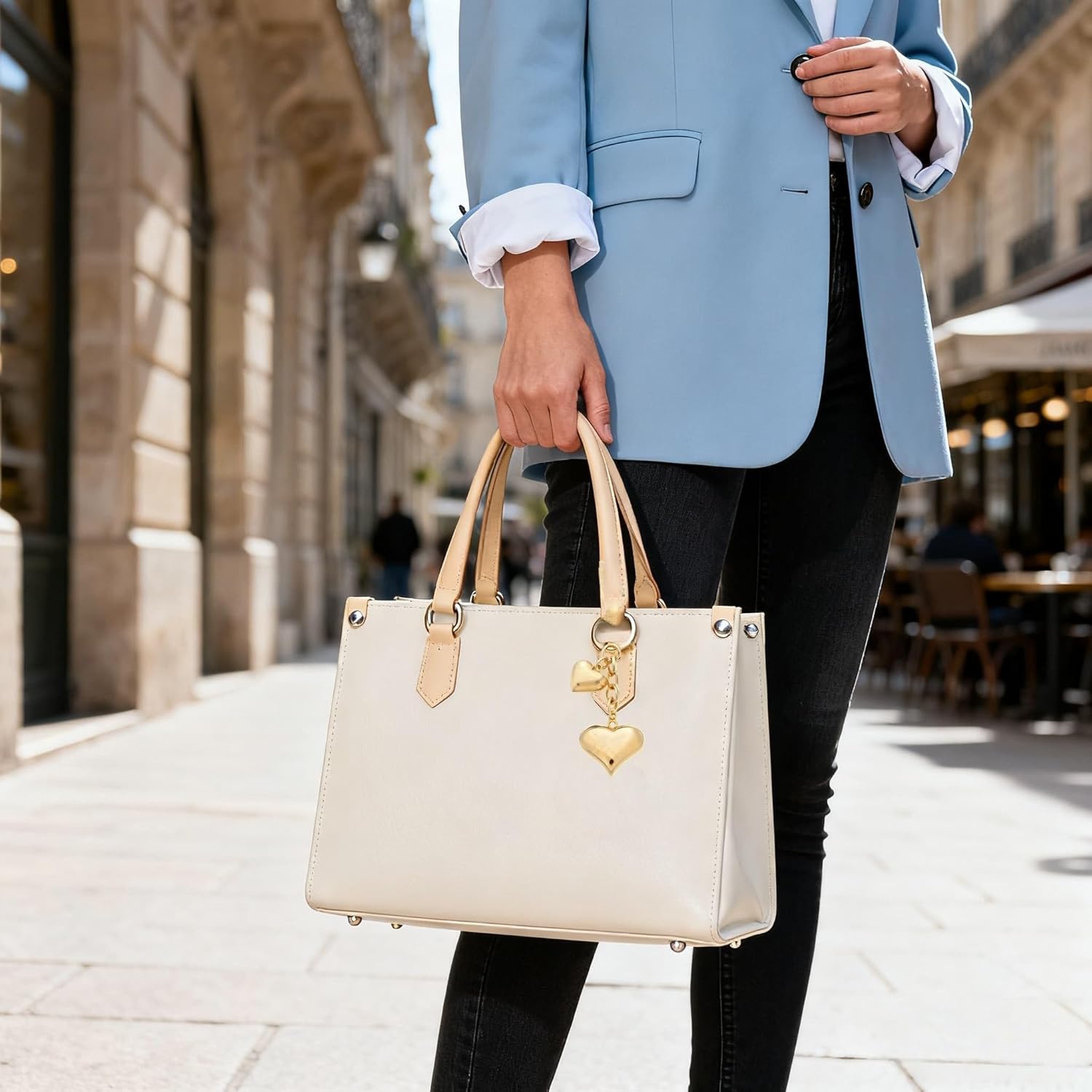 Women's Heart Keychain for Bags Gold & Silver Tone Fashion Key Chain Charm Pendant Purse Accessories - Image 7