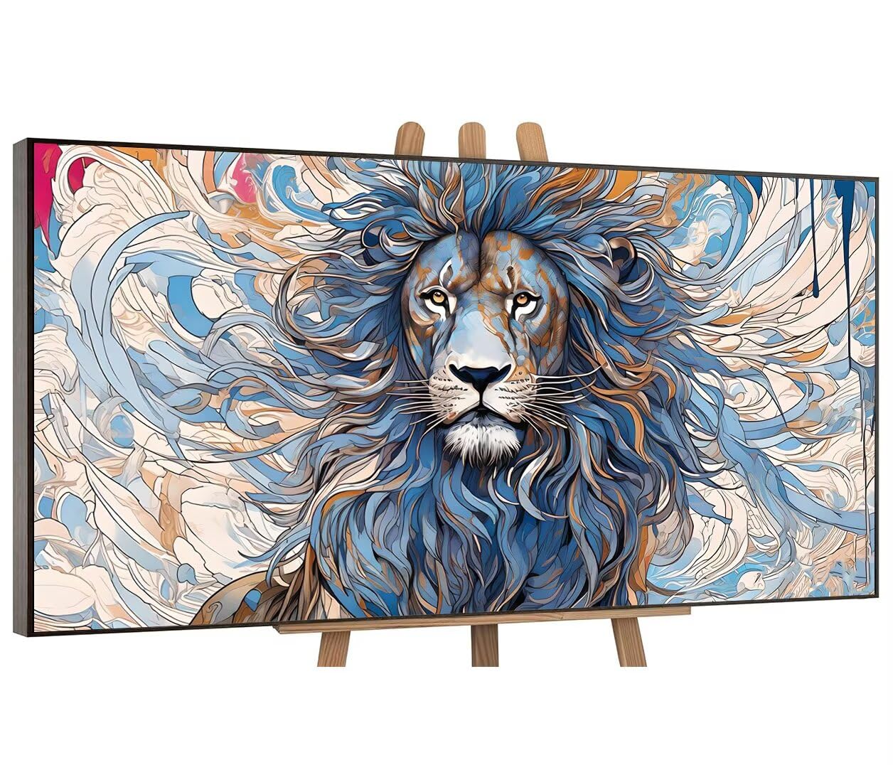 Paint by Numbers Kit for Adults Beginner & Kids Ages 8-12, Lion Paint by Number Kits on Canvas Without Frame, DIY Number Painting Crafts for Adults for Home Wall Decor Gift 32x64in y-588
