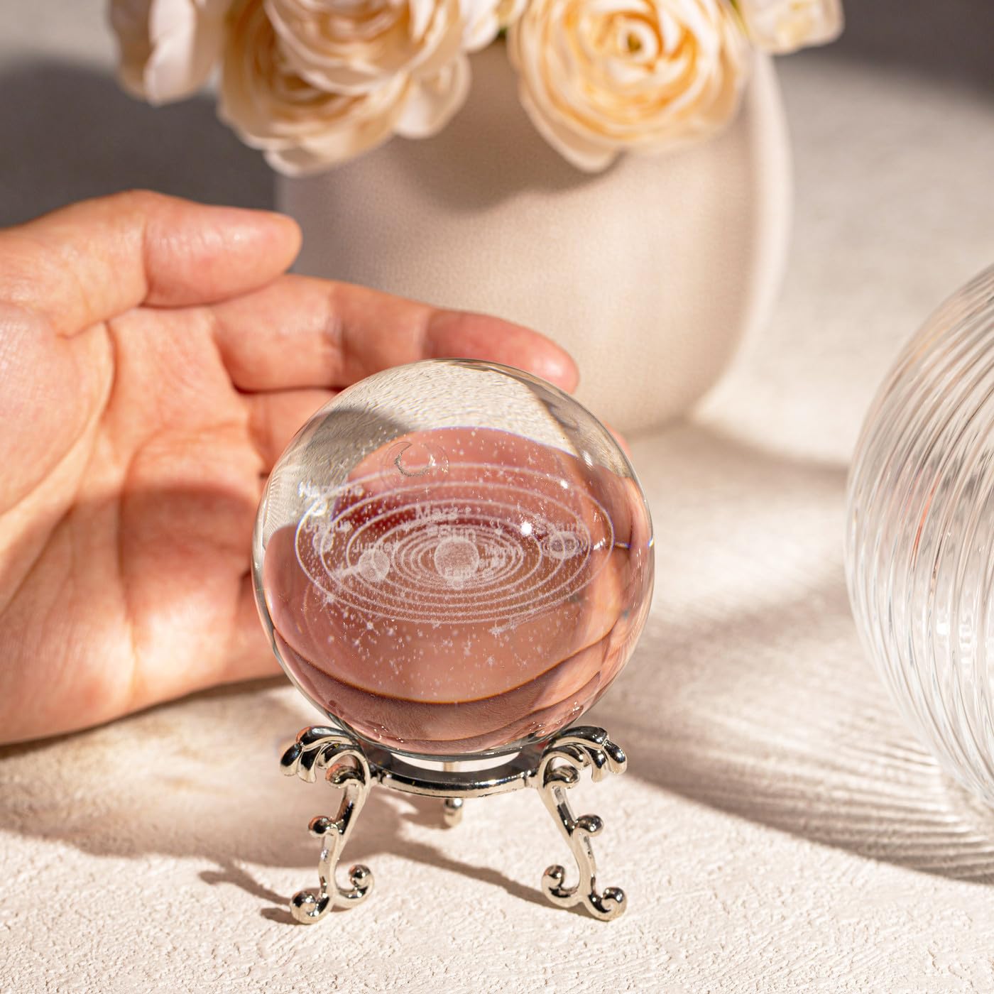 Sahoottie 60mm 3D Solar System Crystal Ball Paperweight Astronomy Gifts Space Gifts for Women Solar System Ornament Office Decoration - Image 4