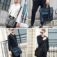 Vista 2 de Mens Messenger Bag Laptop Shoulder Bag Computer Work Office Bag Waterproof Briefcases for Travel Work Negro