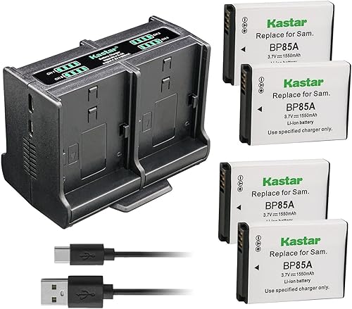 Miniatura 9 de Kastar Paquete de 3 baterías BP-85A y cargador cuádruple compatibles con Samsung EC-WB210ZBPRUS, PL210, SH100, ST200, ST200F, WB210, EC-PL210ZBPUUS,
