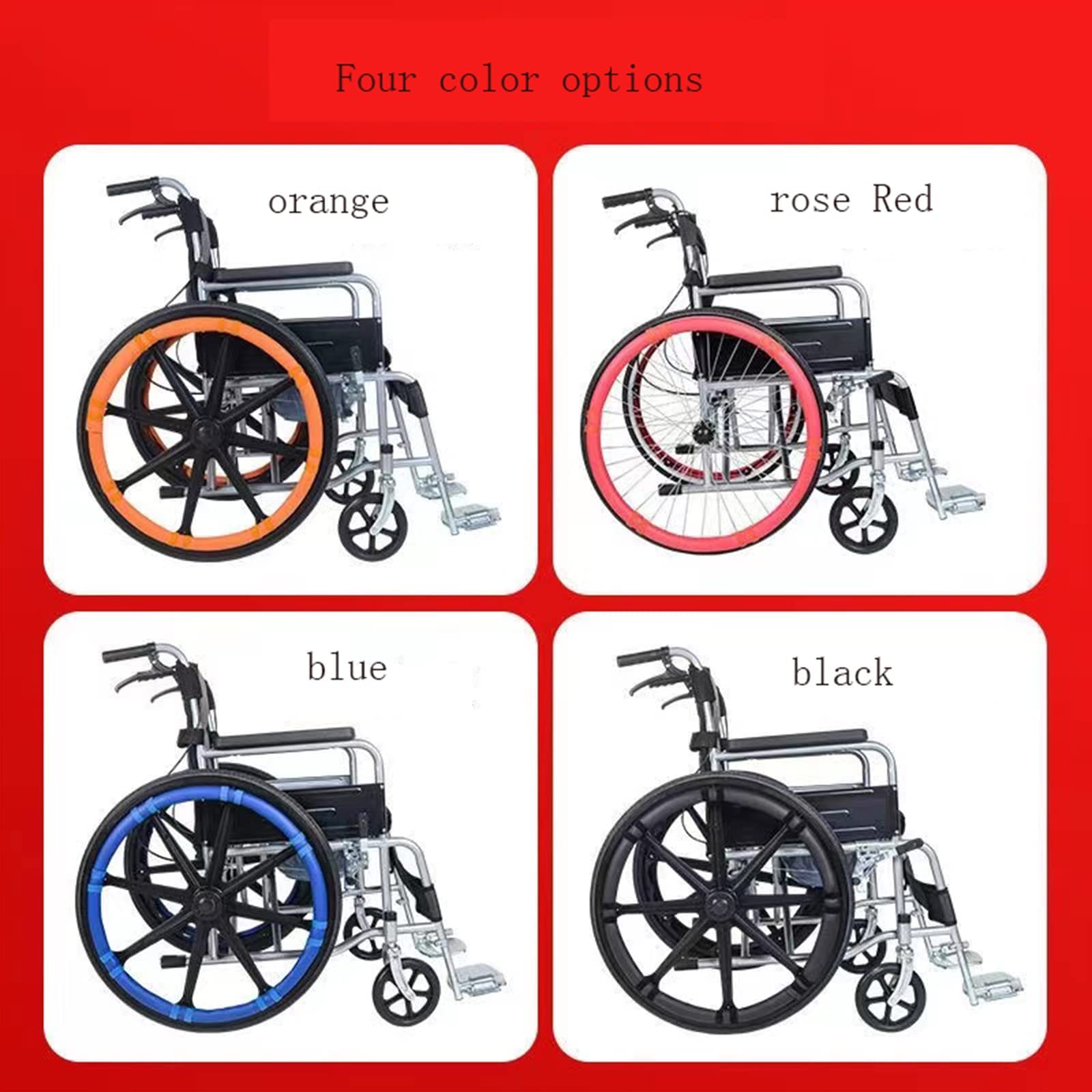 1 par de Fundas para sillas de Ruedas, Fundas de Silicona para Llantas de Empuje para sillas de Ruedas de 22/24 Pulgadas, Accesorios para sillas de Ruedas, Fundas para Aros para sillas de Ruedas, fu