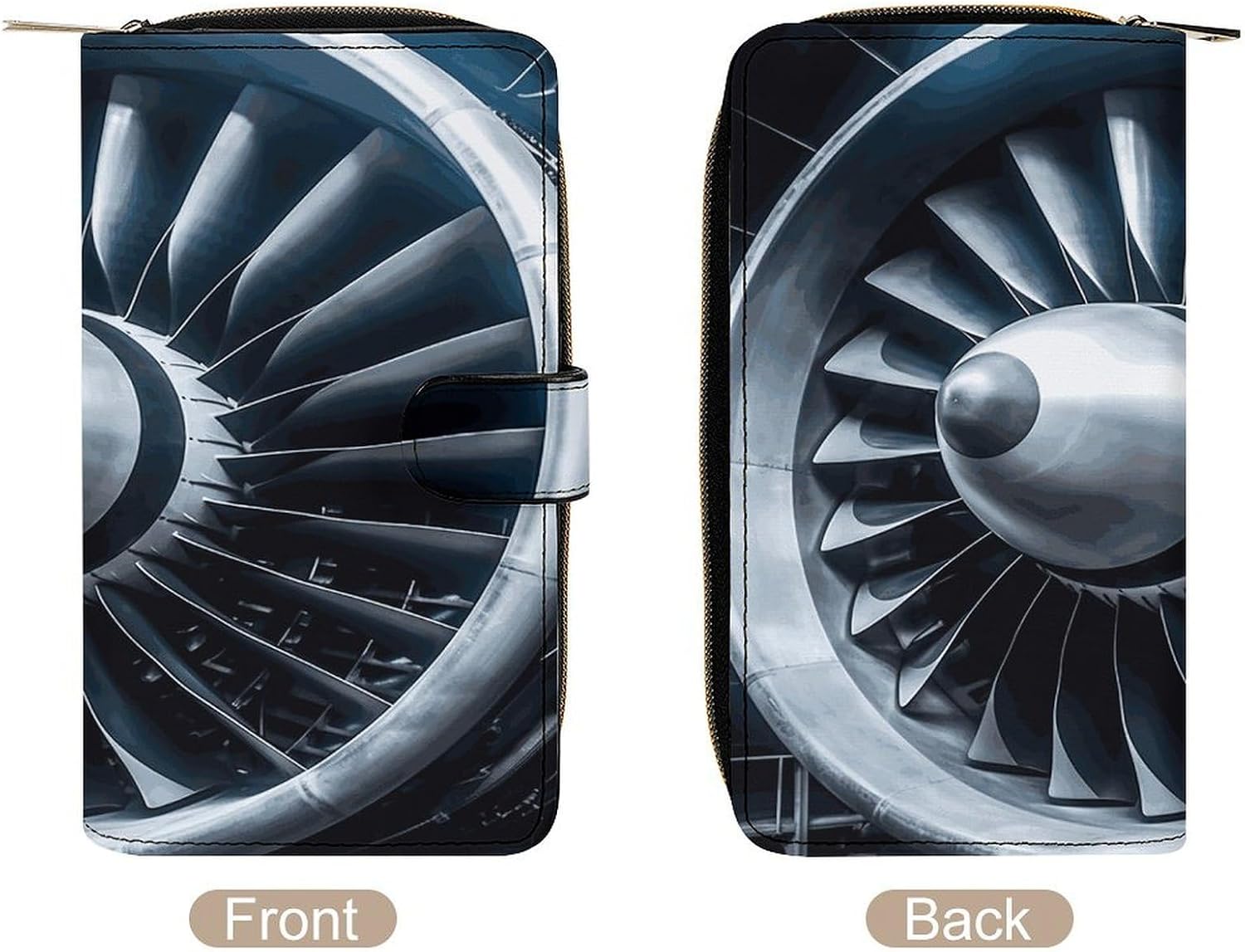 Jet Engine Travel Wallet for Men & Women RFID Blocking Card Organizer Credit Card Holder Large Capacity