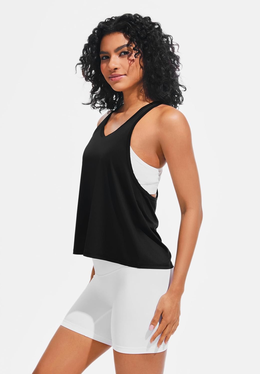 JOYSPELS Ice Silk Workout Tank Tops for Women Quick Dry Sleeveless Loose Fit Narrow Racerback Athletic Running Shirts - Image 3