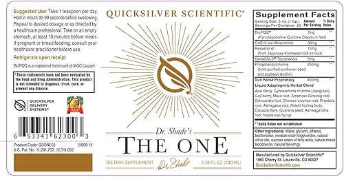 Miniatura 3 de Quicksilver Scientific El Elixir mitocondrial ONE - Suplemento de mitocondrias para apoyar la salud celular con fosfatidilcolina, resveratrol, hongo