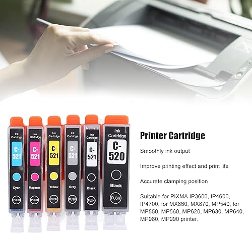 Miniatura 3 de ViaGasaFamido Printer Cartridge, Ink Cartridge, ABS Printer Cartridge Printing Ink Cartridge with Ink for PIXMA IP3600 IP4600 IP4700 MX860 Printer,