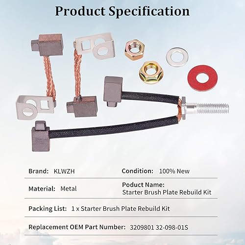 Miniatura 4 de KLWZH 3209801 32-098-01S Kit de reparación de placa de cepillos de arranque para motor Kohler 15-20HP 12-098 Series John Deere Toro Cub Cadet