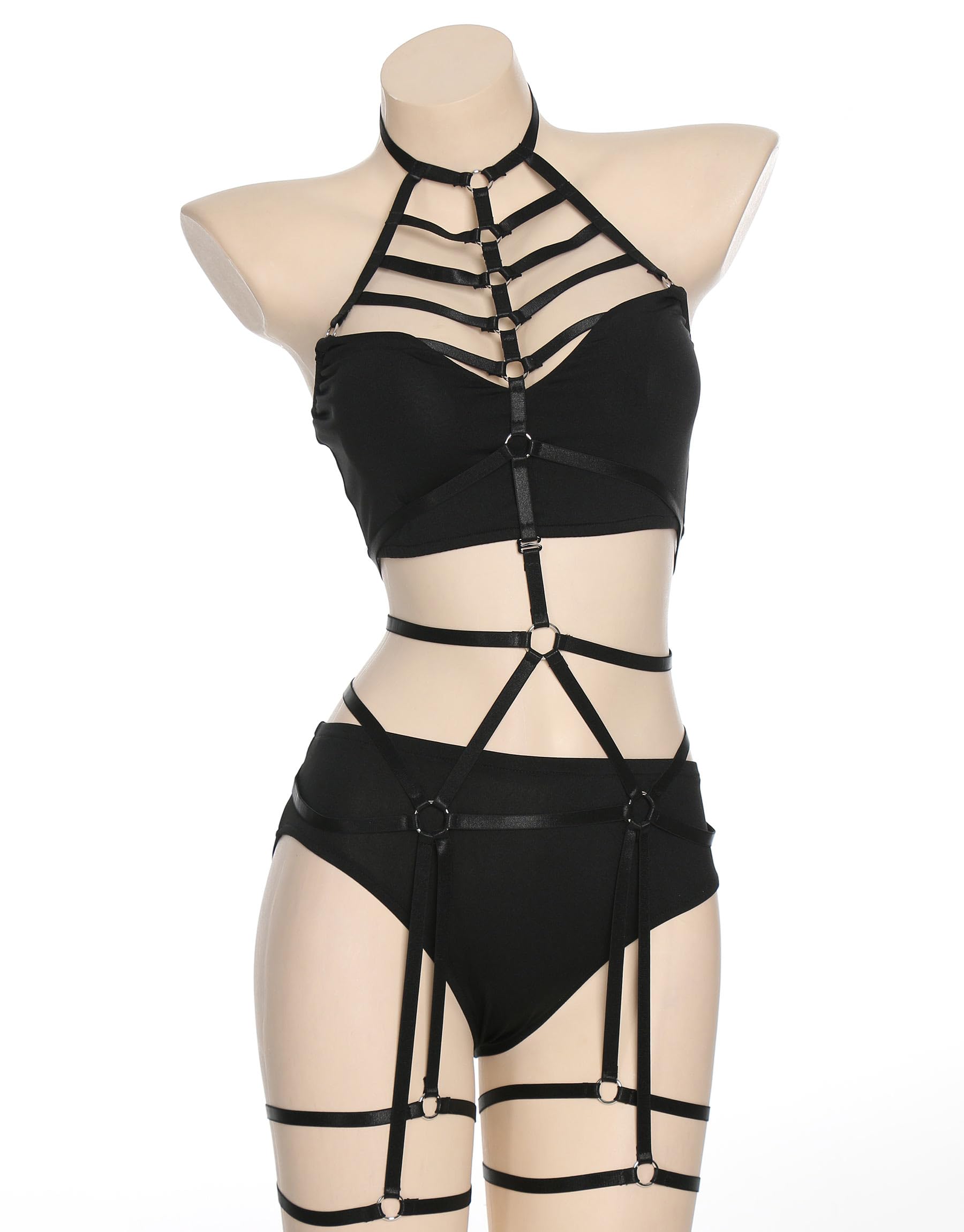 MEOWCOS Gothic Dress Set Vintage Top and Short with Chiffon Skirt