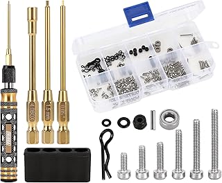 INJORA RC Car Tool Kit- Hex Screwdriver 0.05inch 1.5mm, Hex Nut Drivers 4mm, Screws Kit for Axial SCX24 C10 Deadbolt JLU Gladiator Bronco Other RC Model