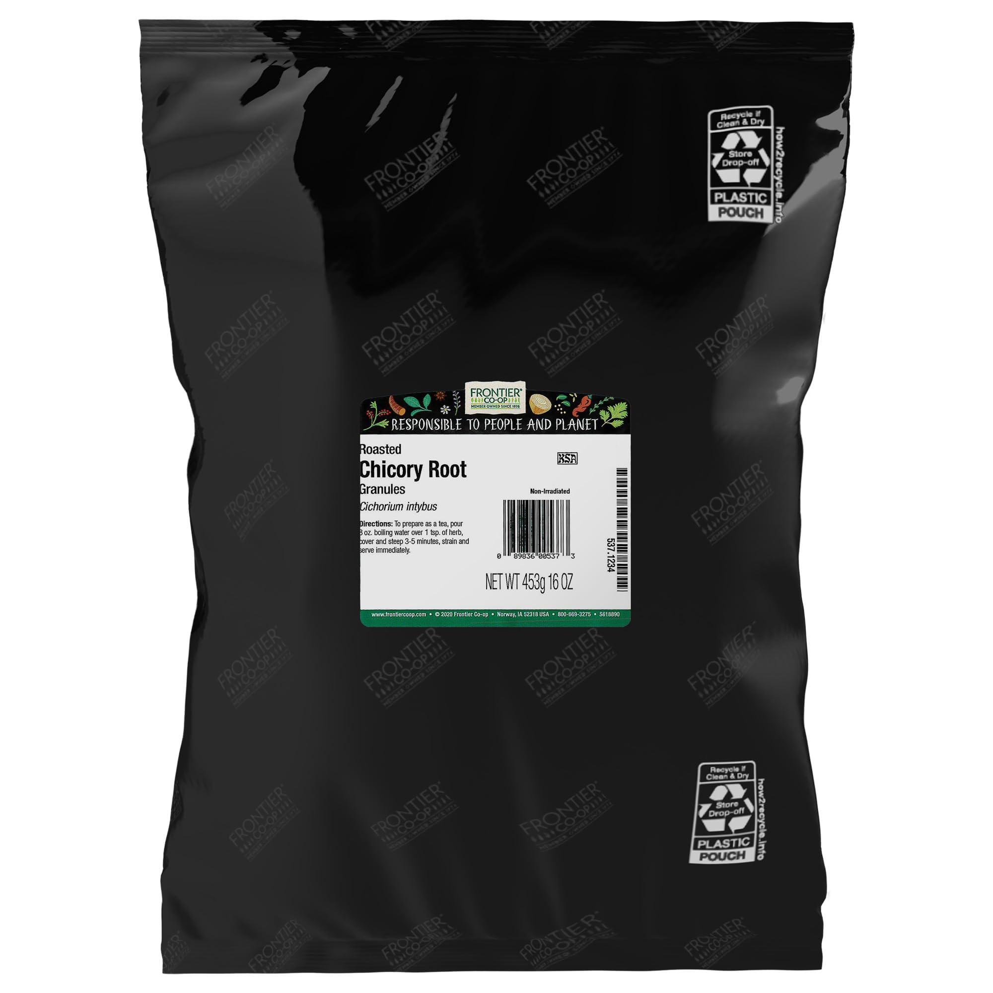 Frontier Co-op Roasted Chicory Root Granules 1lb - Chicory Root Coffee Substitute Alternative