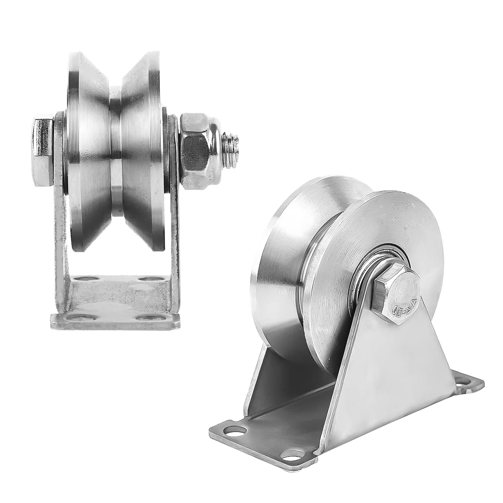 Poulie de Levage, Poulie de Renvoi,Poulie en V 48 Mm | Poulie Inox, pour Câbles en Acier Jusqu'à 15 Mm, Portes Coulissantes, Rails Portes et Fenêtres, etc., Capacité Charge 200 Kg