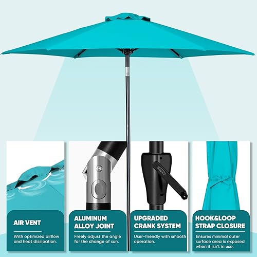 Miniatura 34 de Tempera Patio Market Outdoor Table Umbrella with Push Button Tilt and Crank,Large Sun Umbrella with Sturdy Pole&Fade resistant canopy,Easy to set